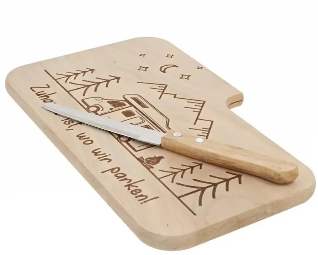 Westfalia Snijplank Camping Elzenhout Mes - 26x15cm - Bruin - afbeelding 6 van 6