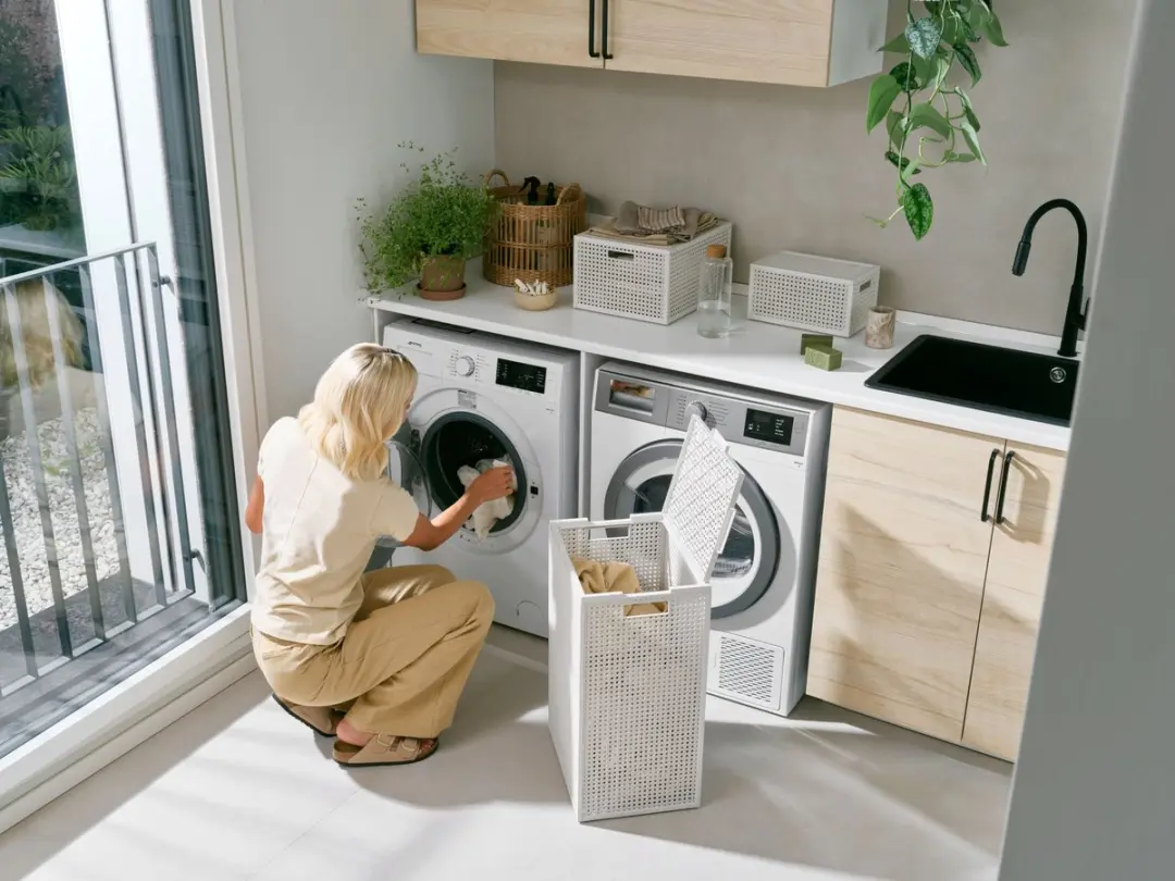 Curver Kaya Wasmand met deksel 60L - 2 Stuks - Wit