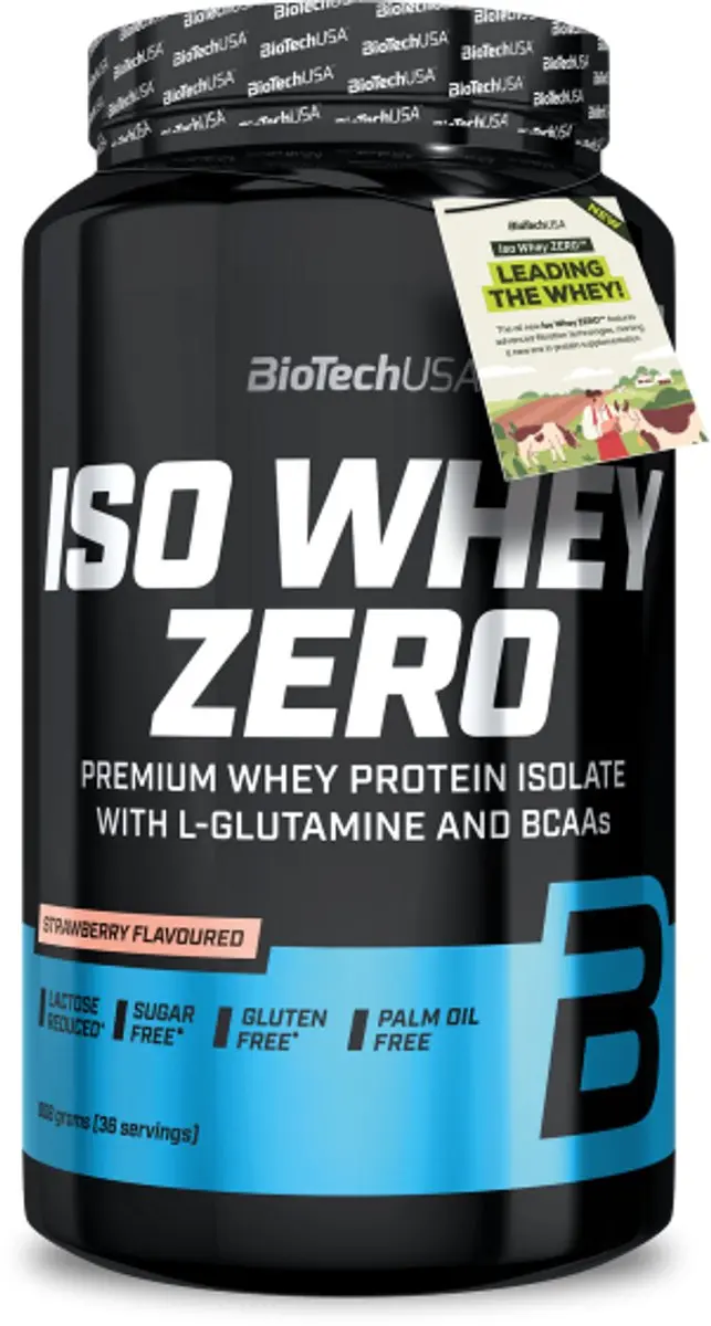 BioTechUSA ISO WHEY Zero Aardbei 908g