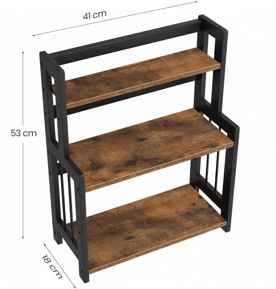 Songmics Kruidenrek Bamboe 3 Niveaus - Bruin-zwart