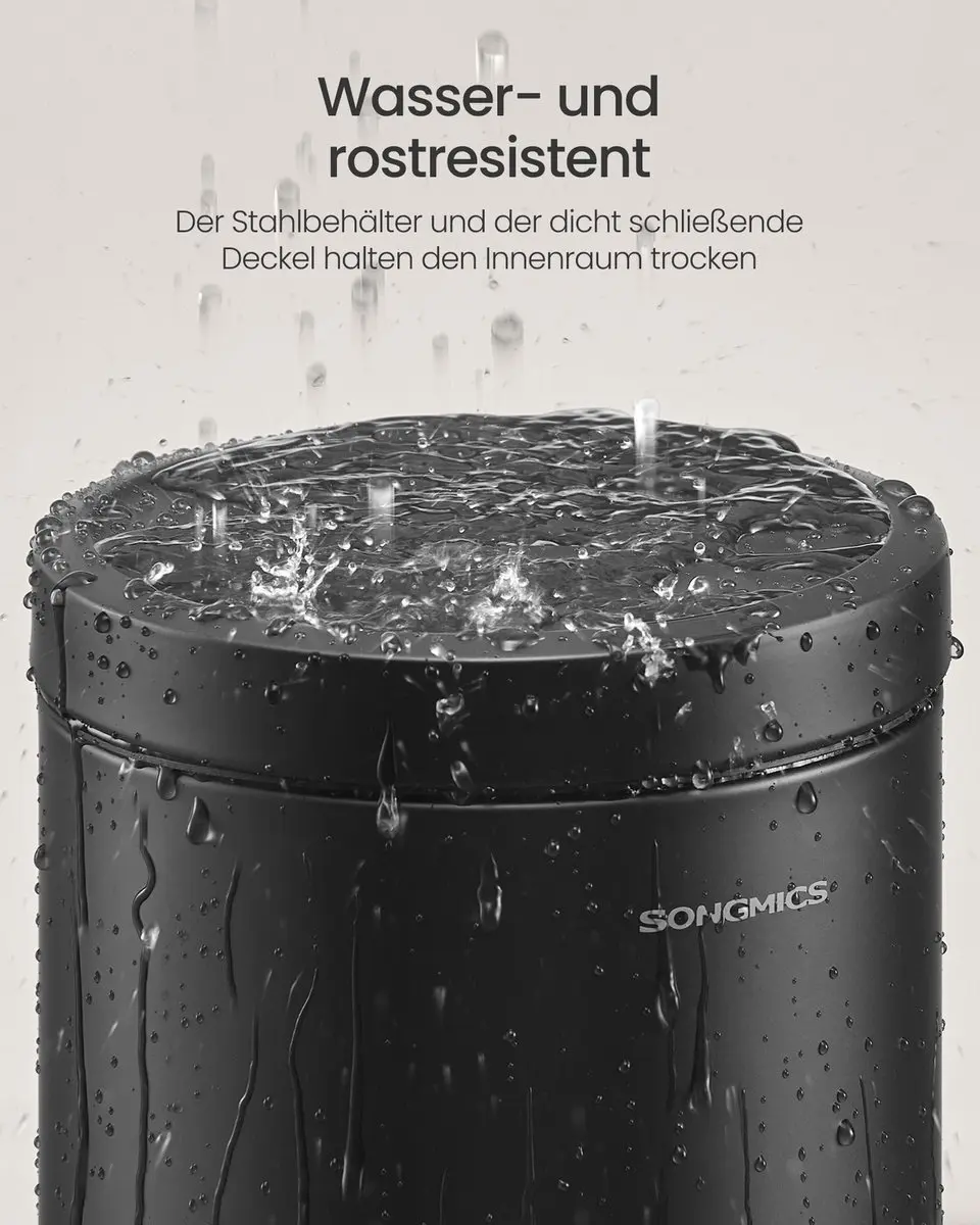 Songmics Prullenbak 6L - Zwart