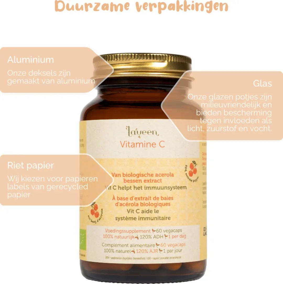 Laveen Vitamine C BIO Acerola 60 Vegan Capsules