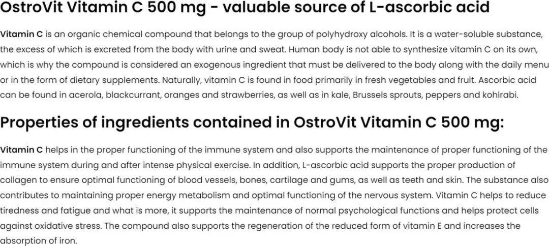 OstroVit Vitamine C 500mg - 30 tabletten
