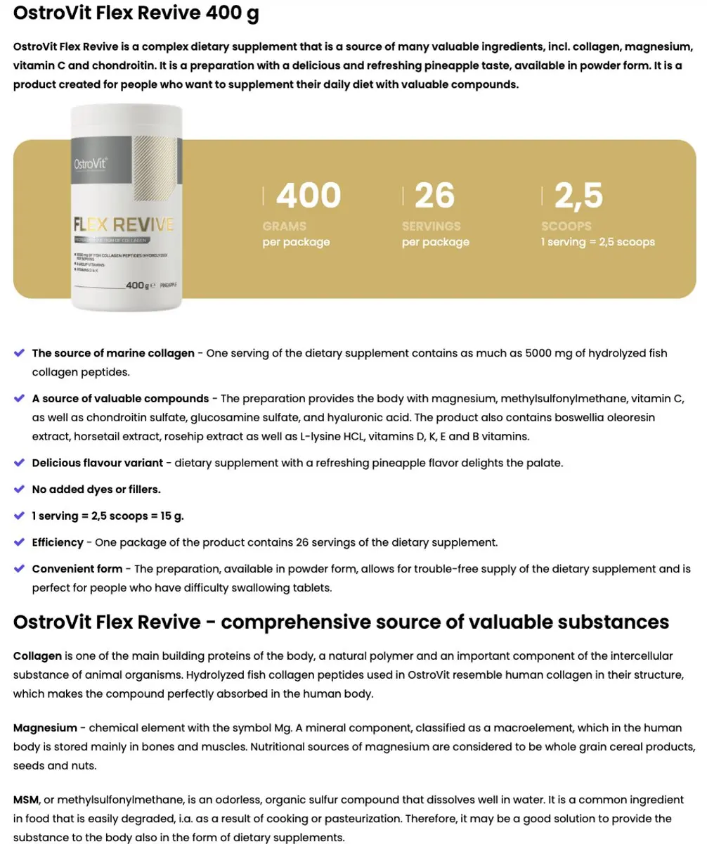 OstroVit Flex Revive 400g - Ananas