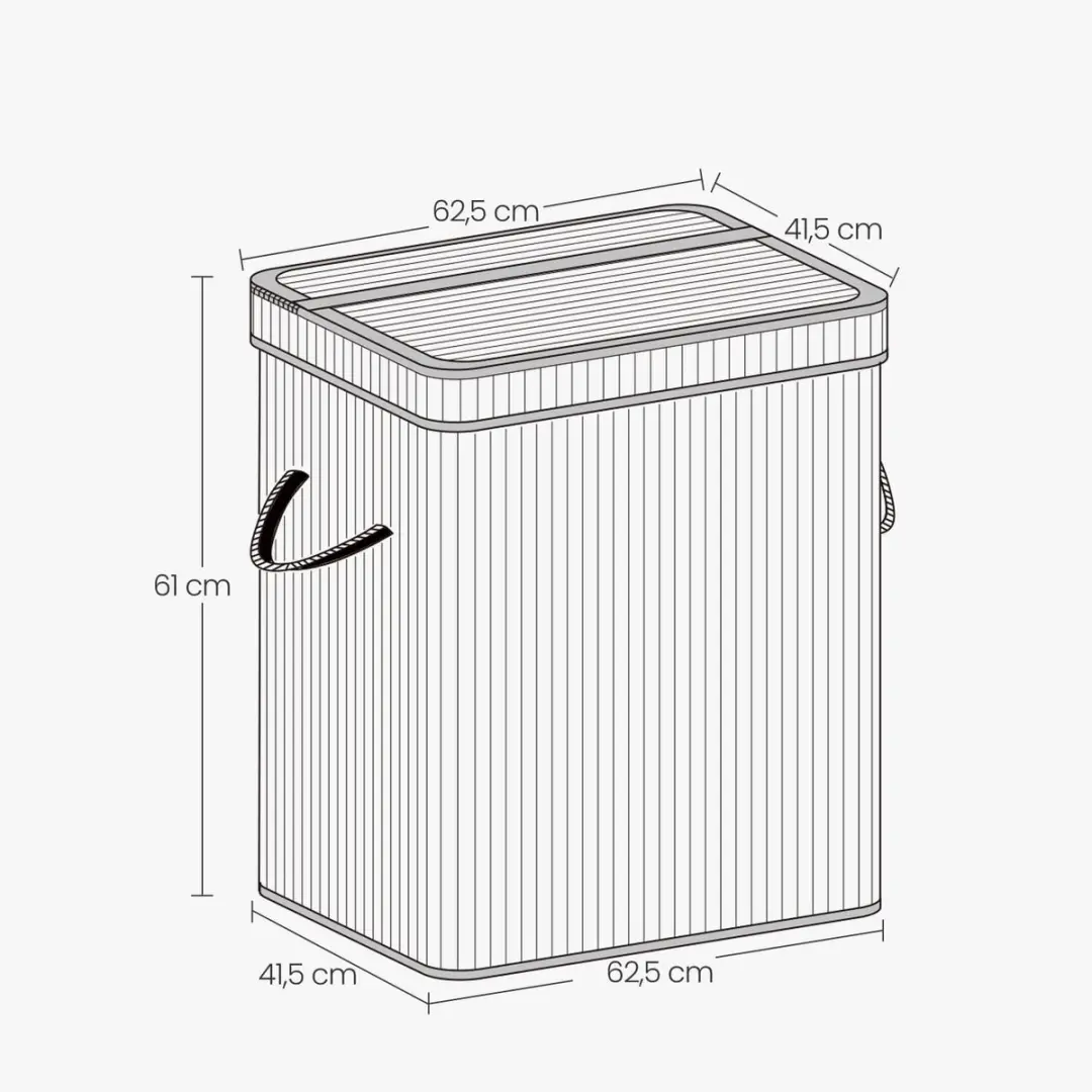 Songmics Bamboe Wasmand 100L - Grijs