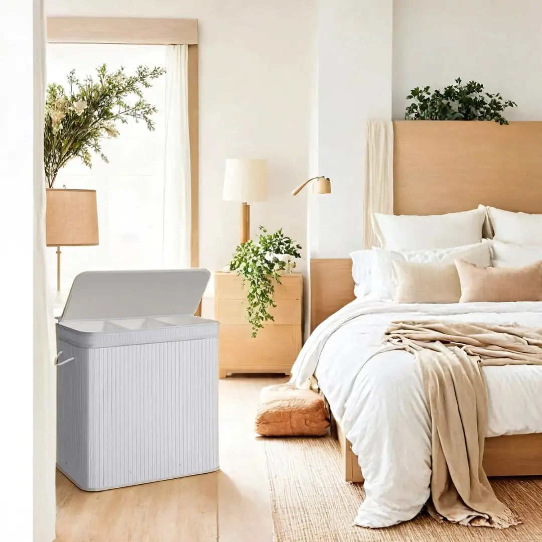 Songmics Bamboe Wasmand 100L - Grijs