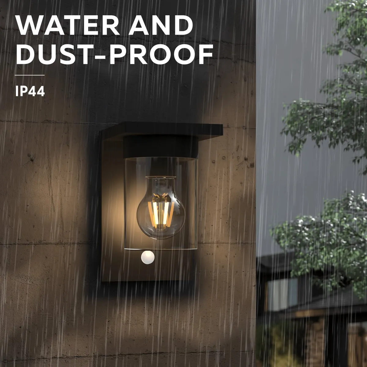 Calex Asti Solar Wandlamp - Zwart