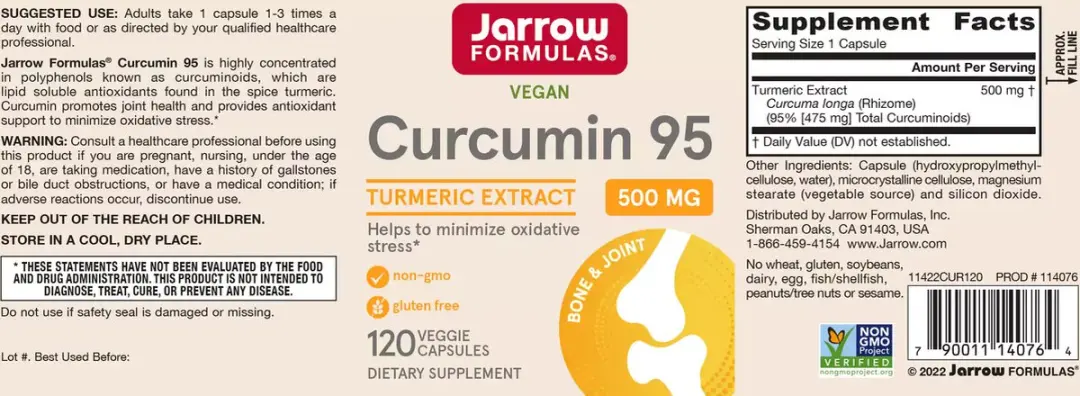 Jarrow Formulas Curcumin 95 120 Capsules