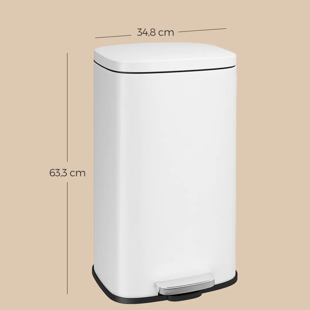 Songmics Keukenprullenbak 30L - Wit