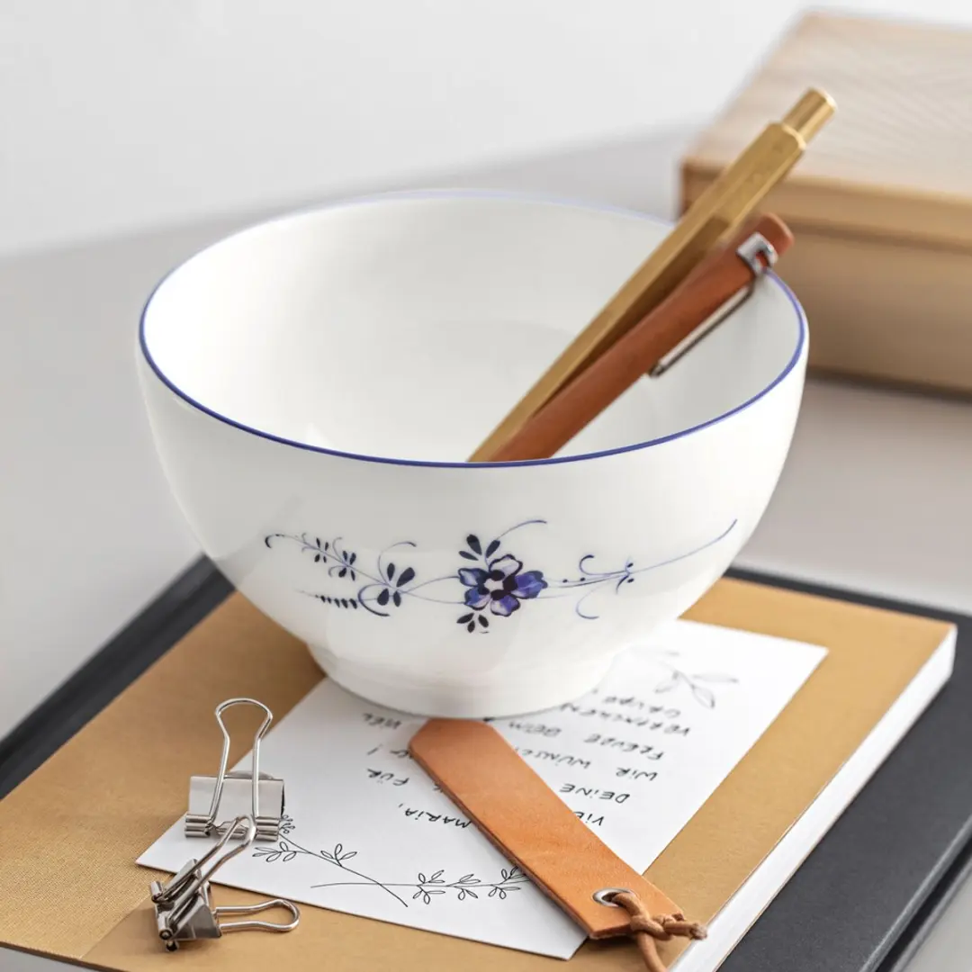 Villeroy & Boch Bols Vieux Luxembourg Bord - 14cm - 4 Stuks - Wit-Blauw