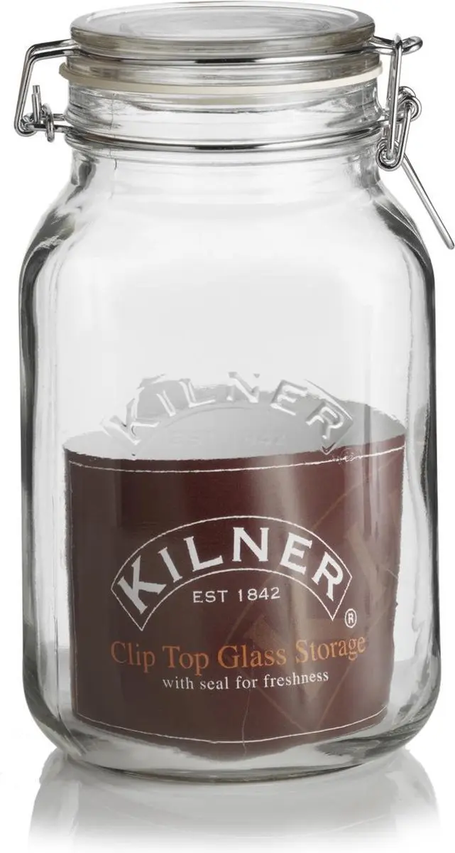 Kilner Vierkante Weckpot 2L - Transparant
