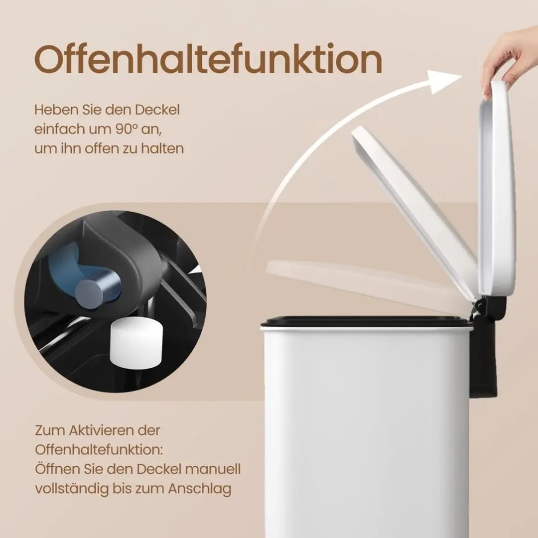 Songmics Keukenprullenbak 40L - Softclose - Zilver