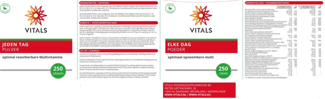 Vitals Elke Dag Poeder 250g