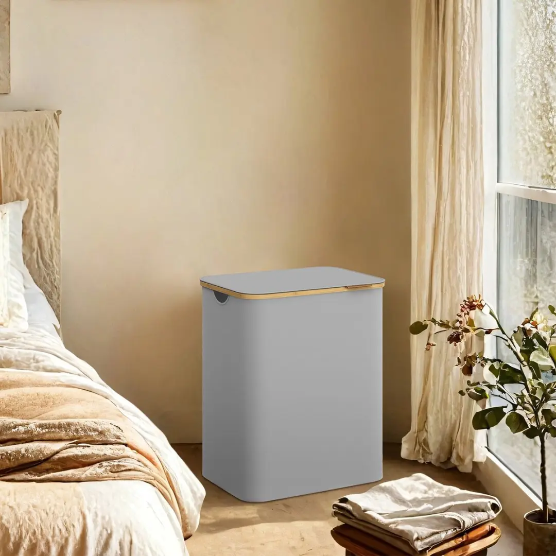 Songmics Wasmand Oxford Inktzwart 150L - 3 Vakken