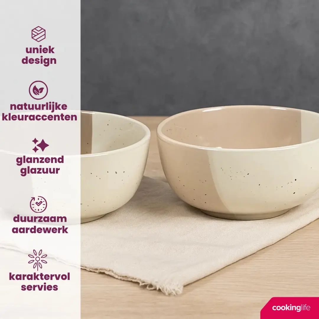 Cookinglife Soepkommen Leem 15cm - 6 Stuks