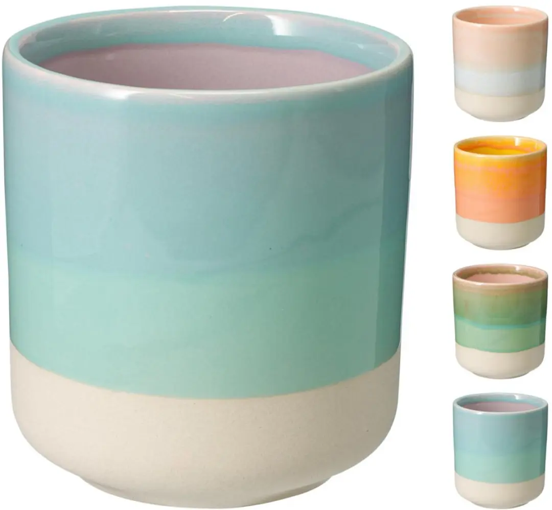 Bellatio Design Colour Burst Mokken - 4x Keramiek 180ml - Aqua