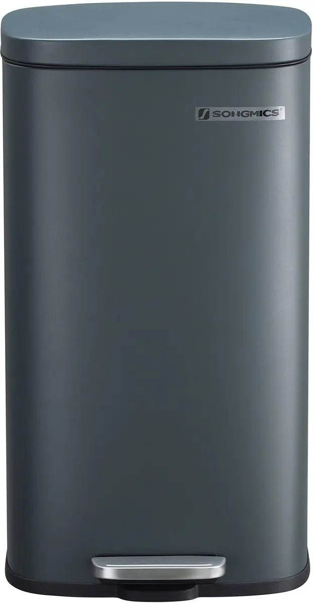 Songmics Afvalbak 30L - Rookgrijs