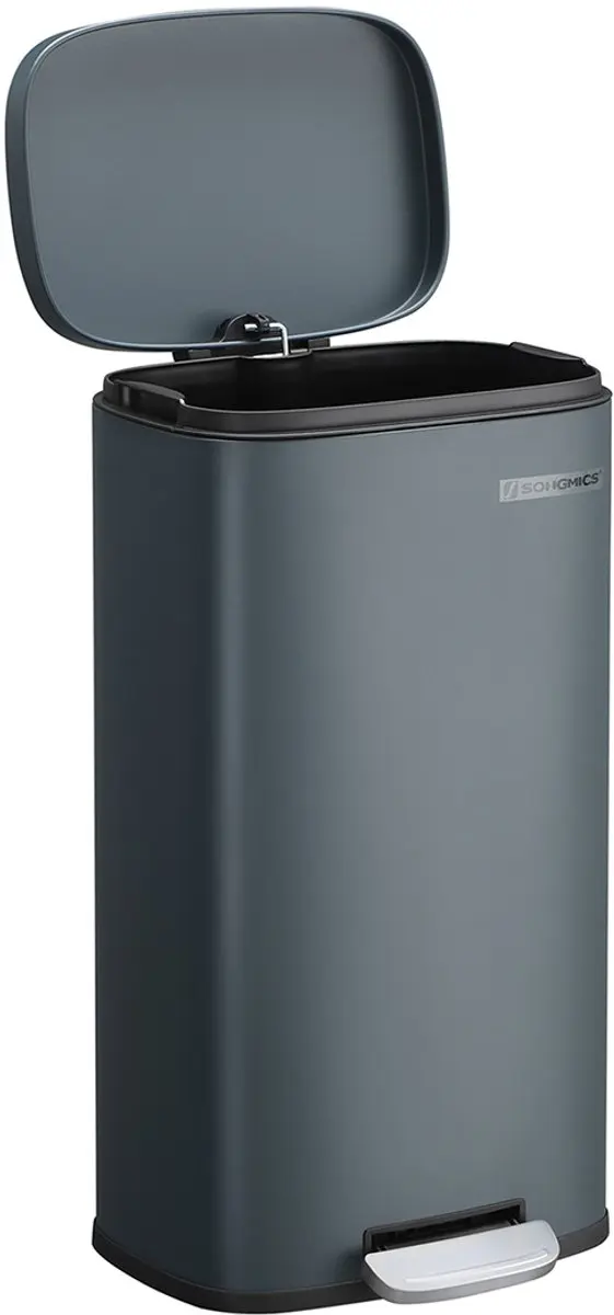 Songmics Afvalbak 30L - Rookgrijs
