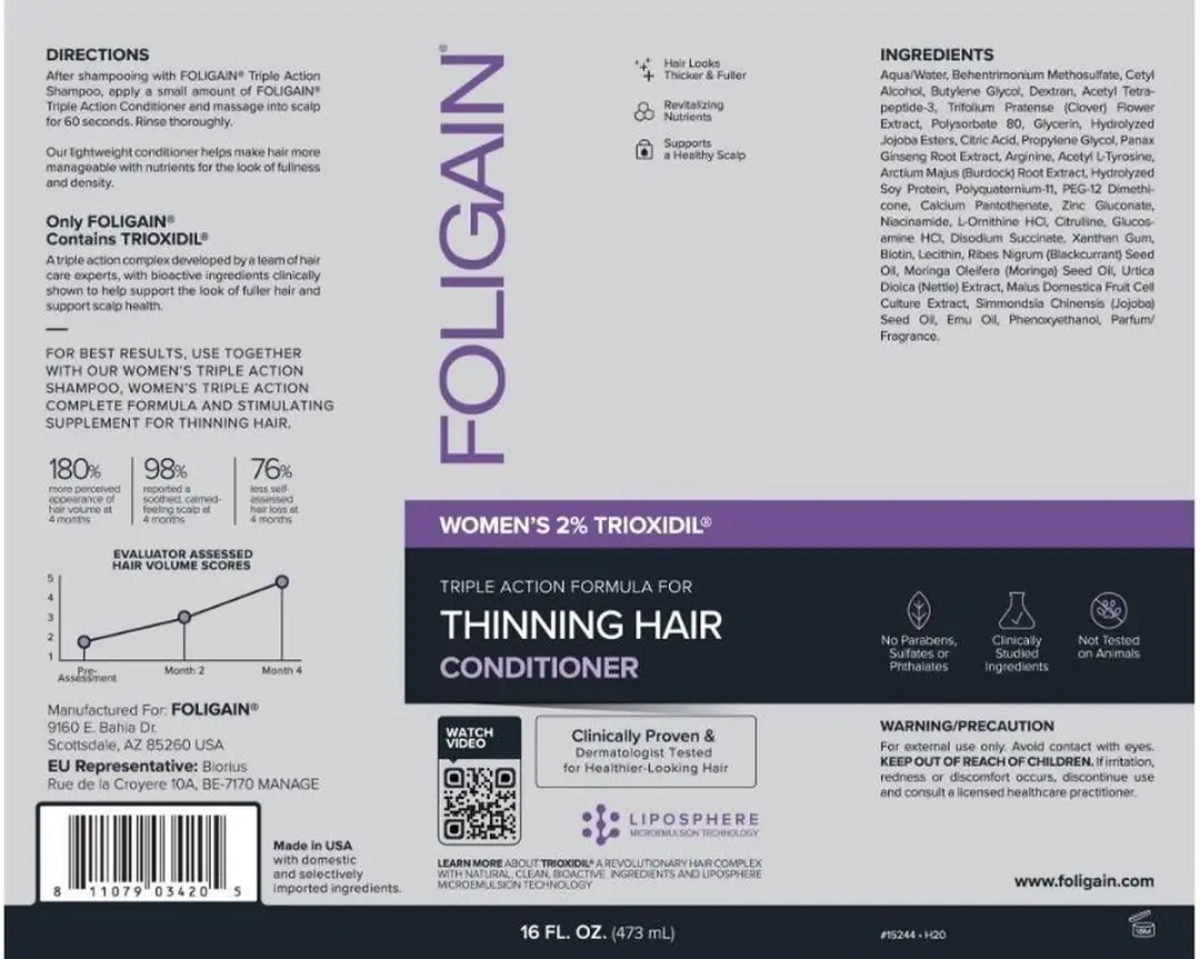 Foligain Anti-Haaruitval Conditioner Vrouwen 473ml