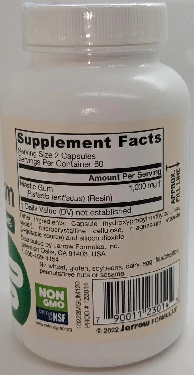 Jarrow Formulas Mastic Gum 500mg - 120 Capsules