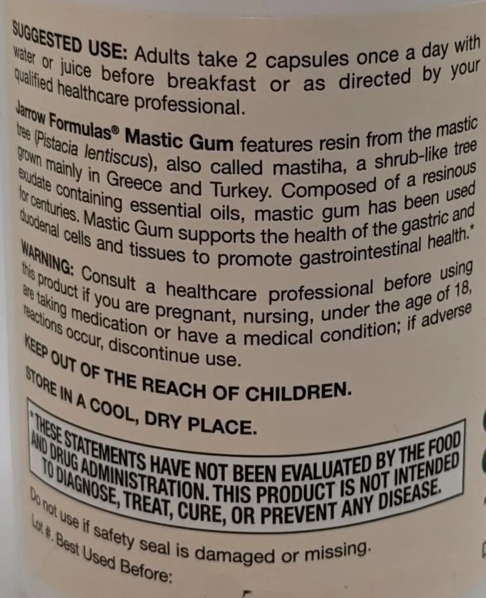 Jarrow Formulas Mastic Gum 500mg - 120 Capsules