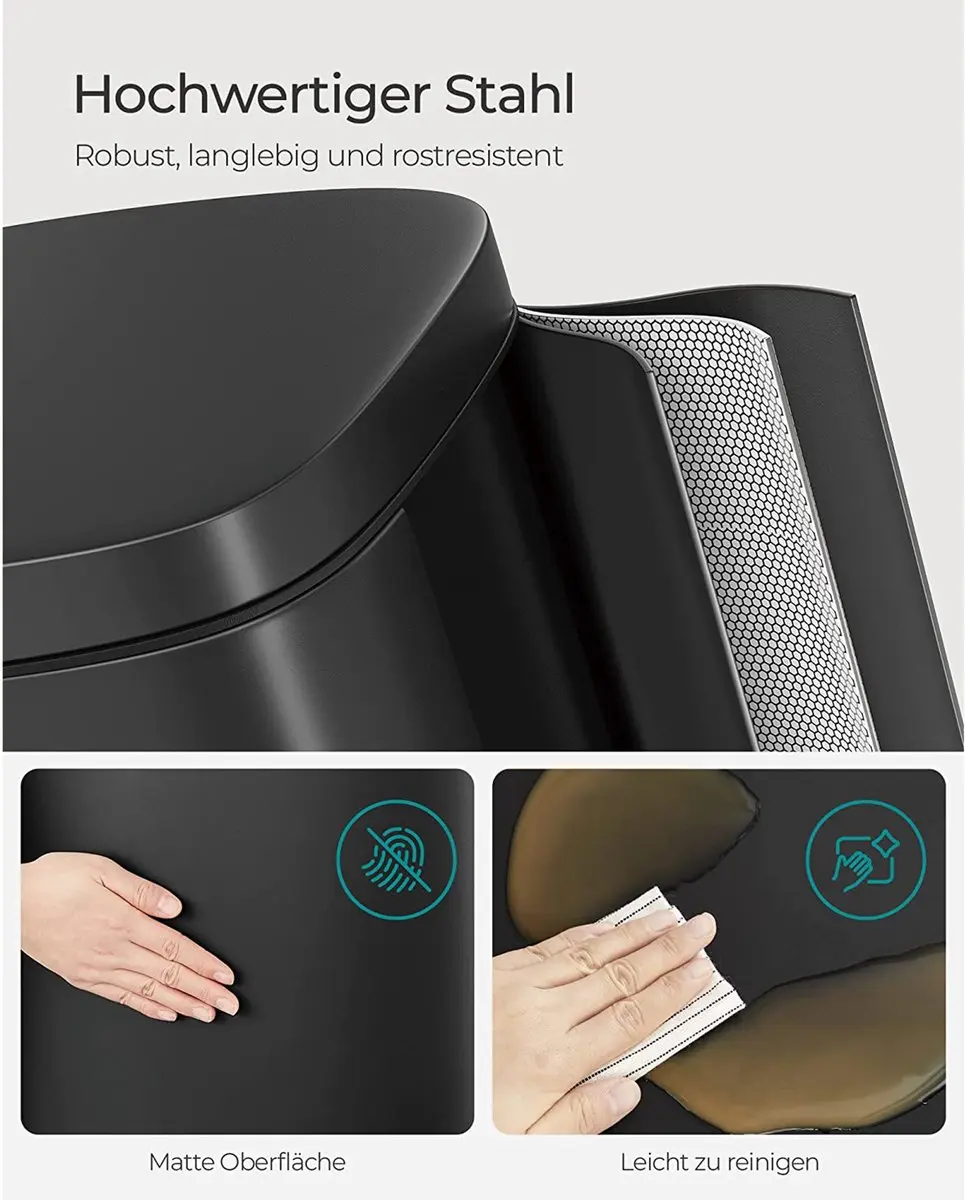 Songmics Keukenprullenbak 30L - Zwart