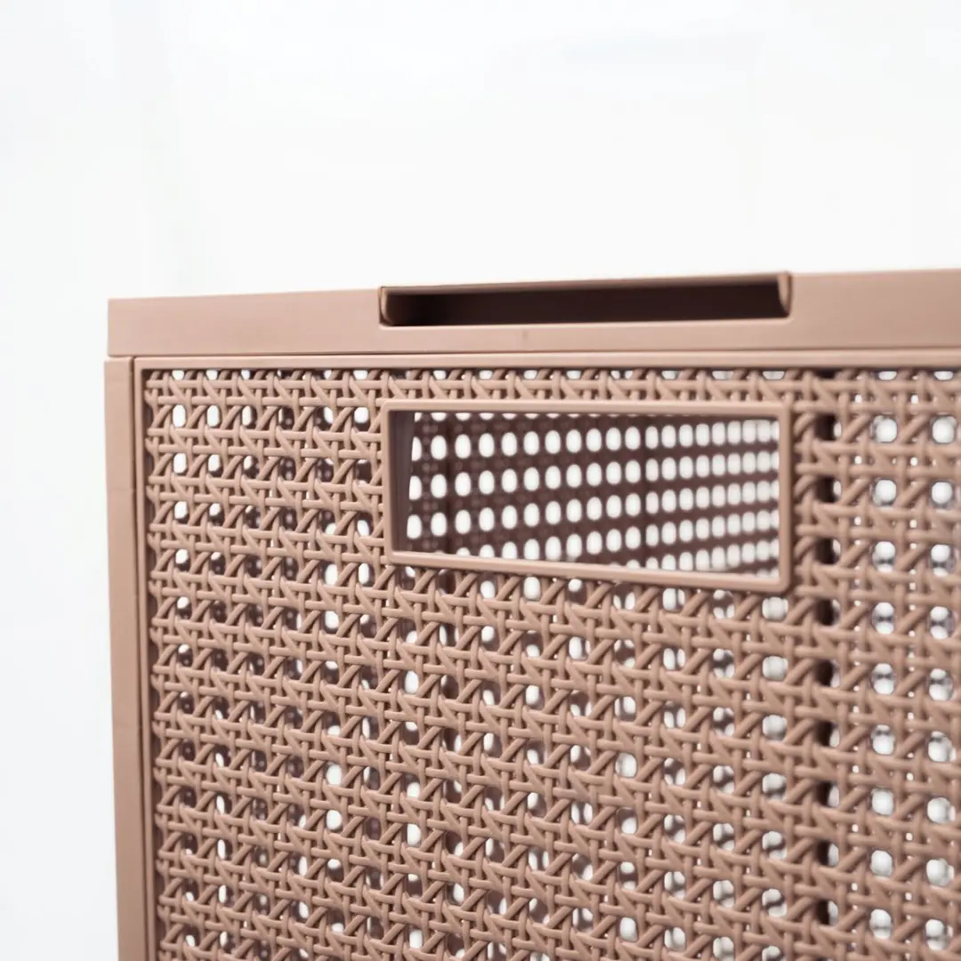 Curver Kaya Wasmand met deksel 60L - 3 Stuks - Warm Taupe - afbeelding 6 van 6