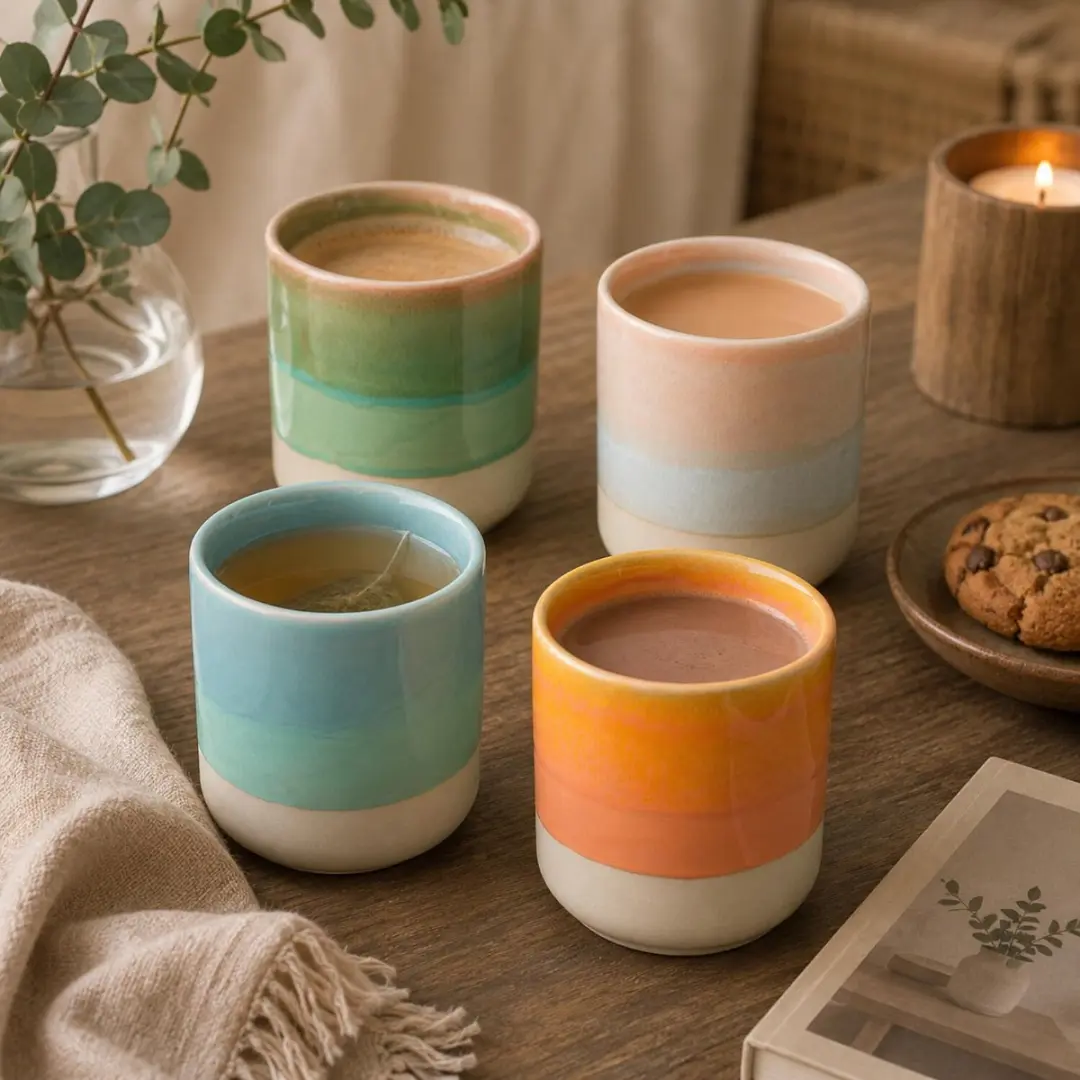 Bellatio Design Koffie/Thee Mok Colour Burst - 12 Stuks - 180ml