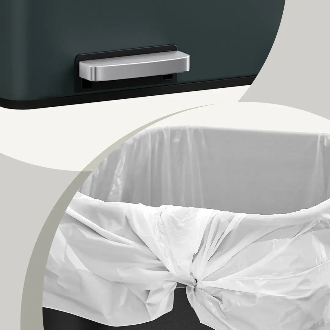 Songmics Pedaalemmer 60L - 2 Compartimenten - Grijs
