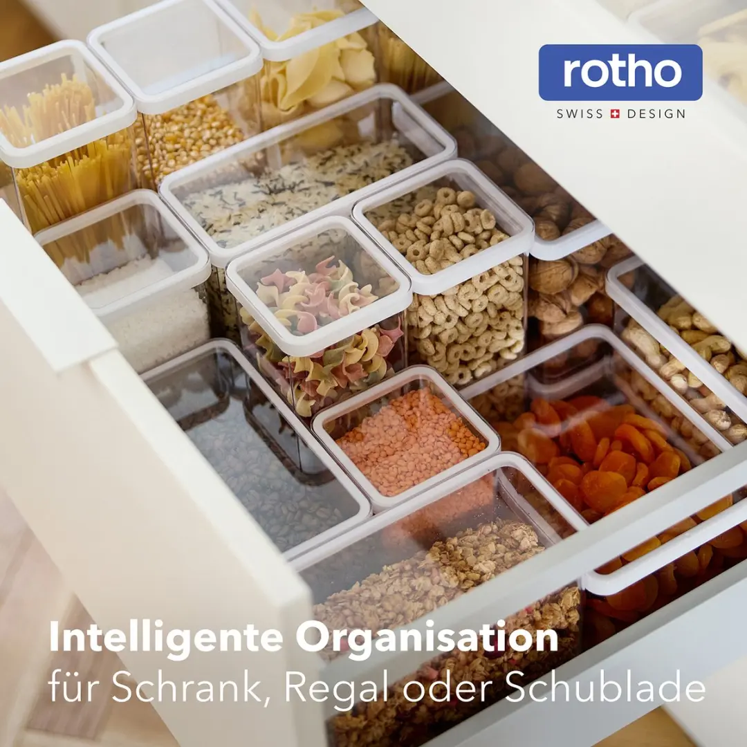 Rotho LOFT Bewaarbussen 12-delig - Luchtdicht - Wit