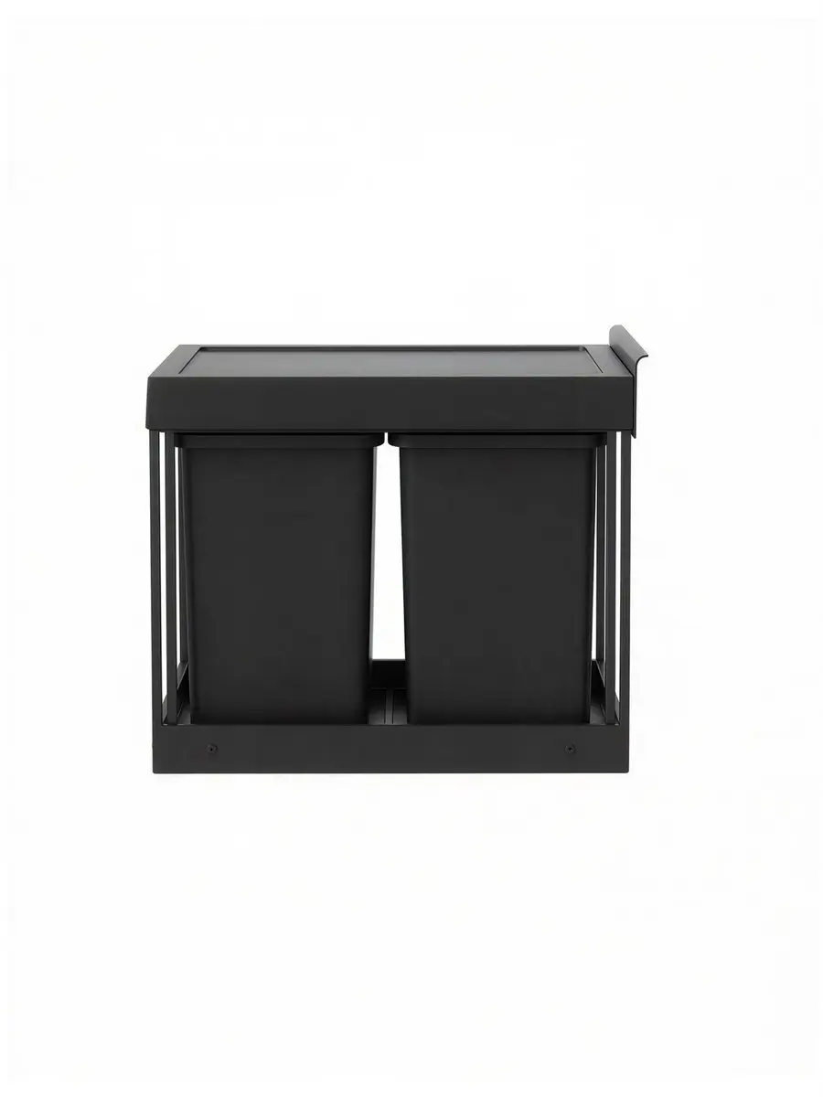Songmics Afvalscheidingssysteem 2 Compartimenten 40L - Zwart - afbeelding 3 van 6