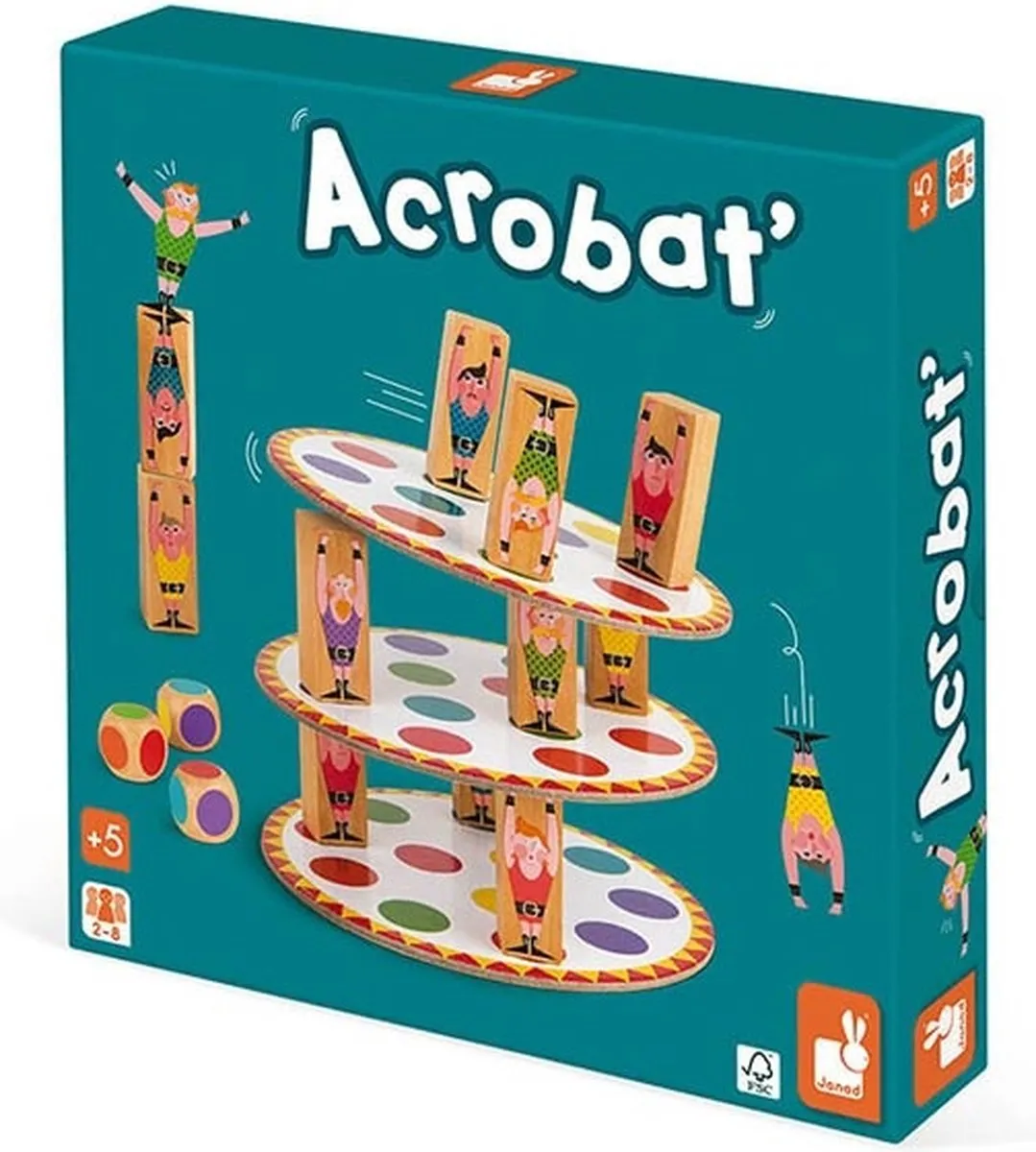Janod Acrobaten Toren Behendigheidsspel JA02757 - 57 Stuks - afbeelding 6 van 6