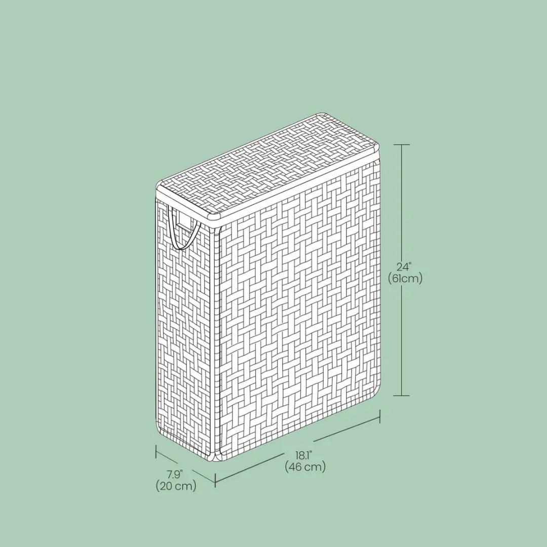 Songmics Wasmand Synthetisch Rotan Wolkenwit - Opvouwbaar