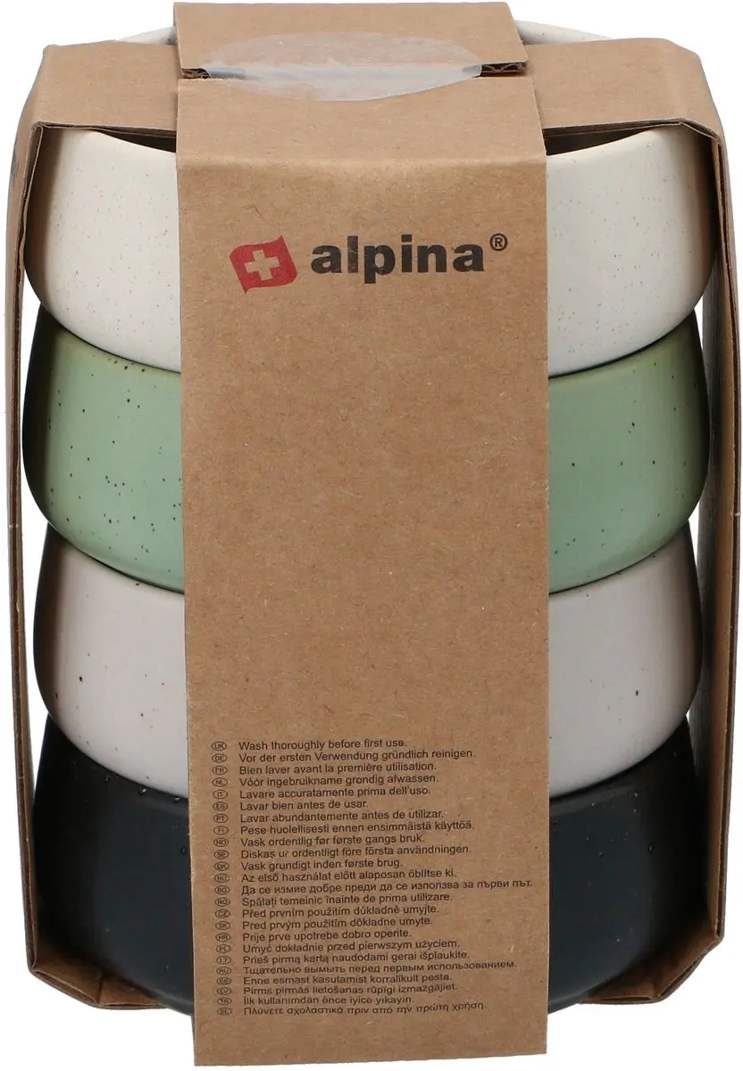 Alpina Keramiek Kinderschaaltjes Set 4-delig - Meerkleurig
