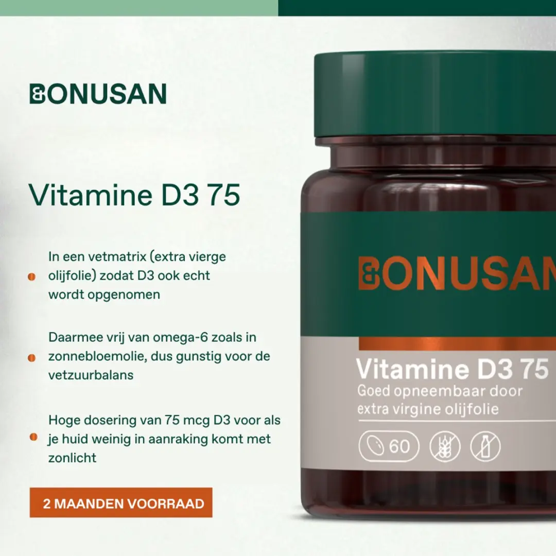 Bonusan Vitamine D3 75mcg Softgels - 60 Stuks