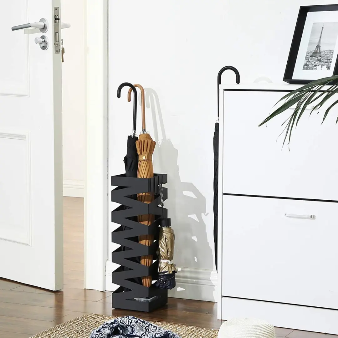 Songmics Paraplubak Zwart 15,5x15,5x49cm - met wateropvangbak