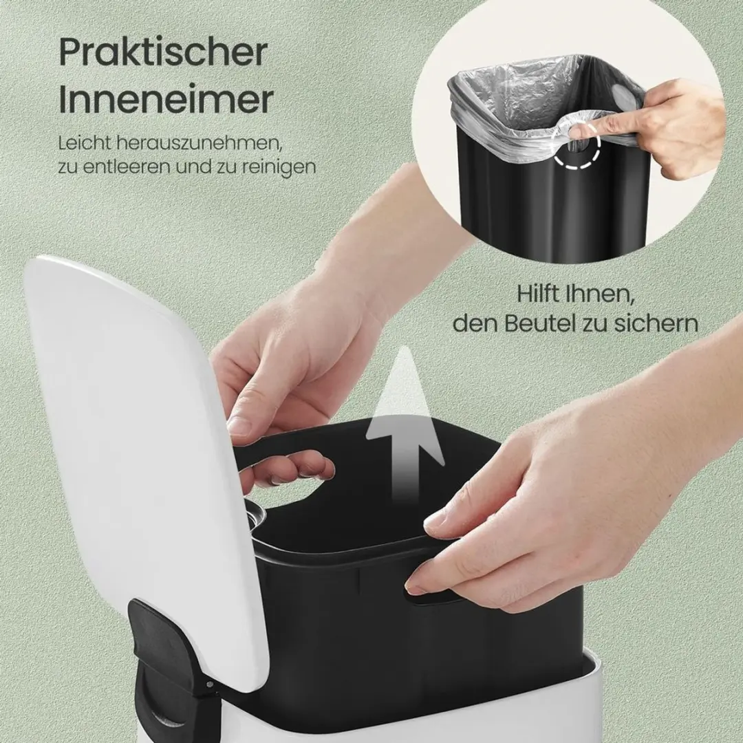 Songmics Cosmeticabak 6L - Pedaalbediening Wit