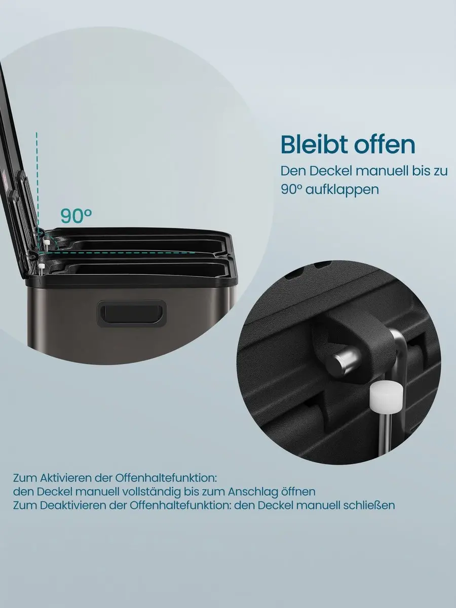 Songmics Keukenafvalbak 2x30L Leigrijs - Soft-close