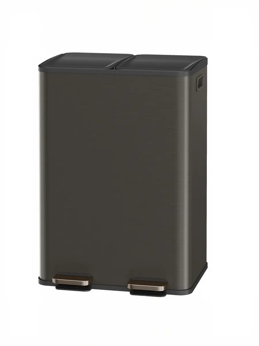Songmics Keukenafvalbak 2x30L Leigrijs - Soft-close