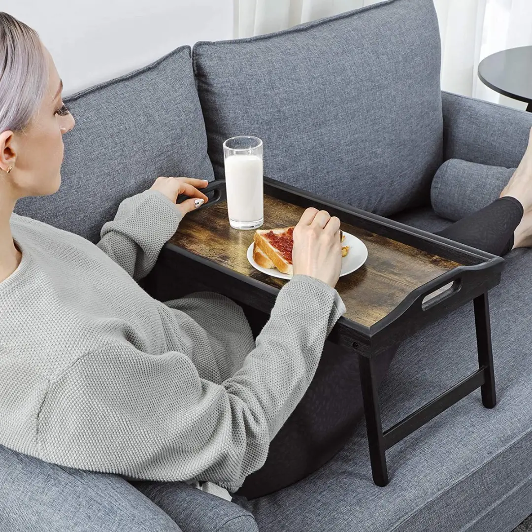 Songmics Bedtafel - Opvouwbaar - 0.10 l - Naturel
