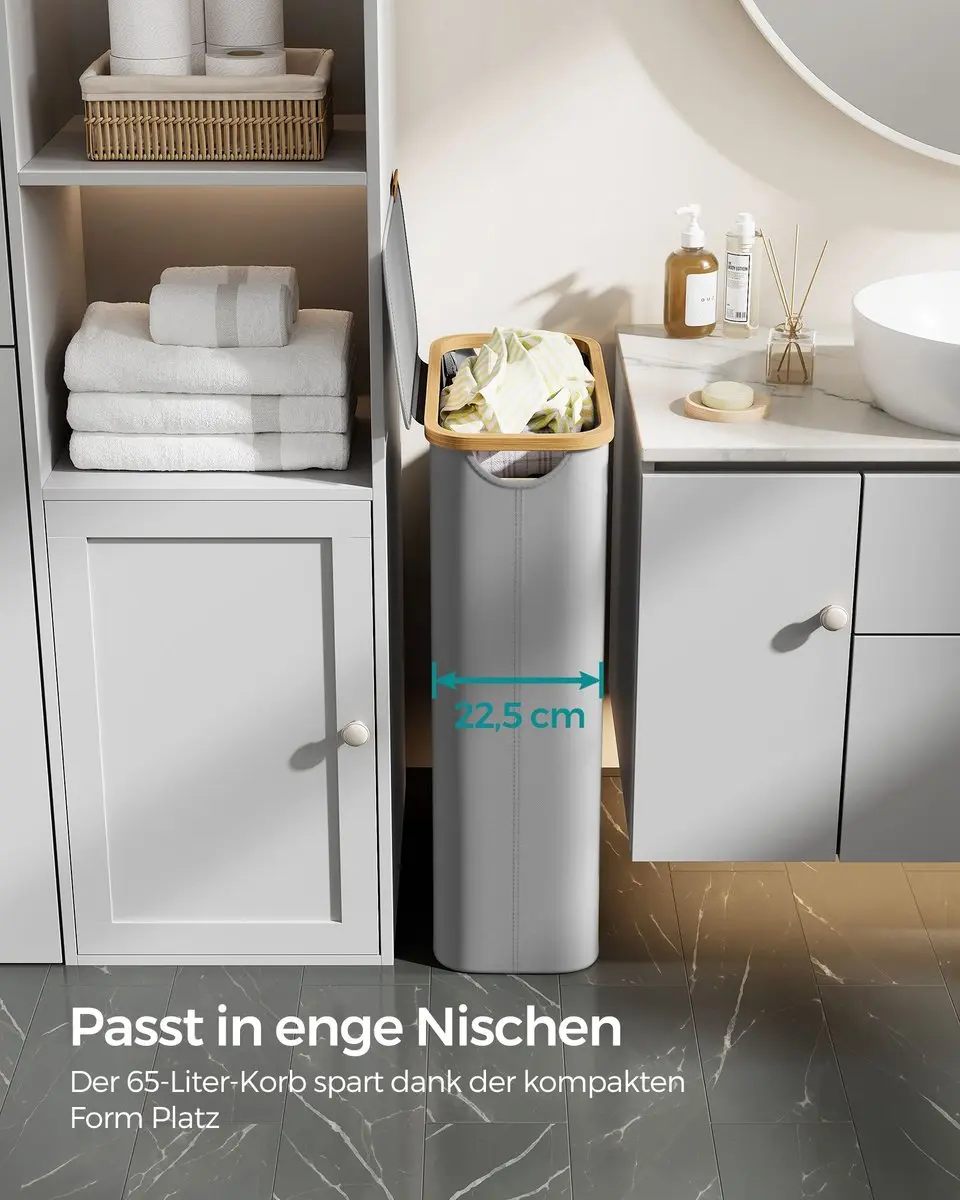 Songmics Wasmand 60L - Grijs