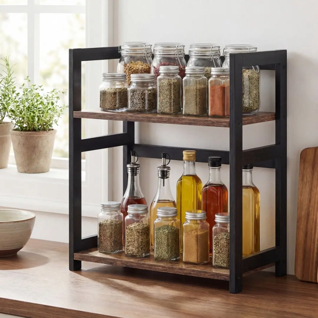 Songmics Opbergrek 2-laags 42x18x43cm - MDF/Bamboe