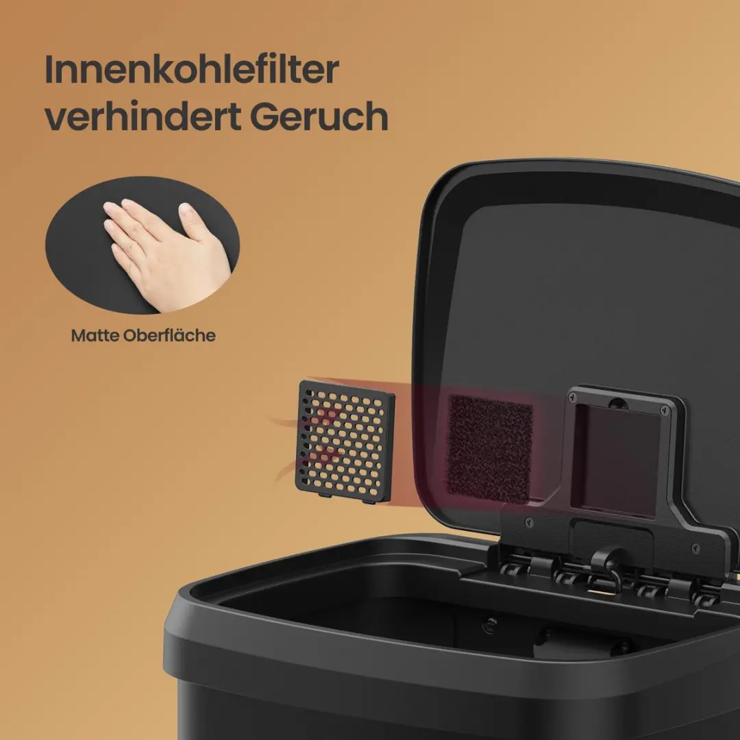Songmics Pedaalemmer 50L - Metaal - Zwart