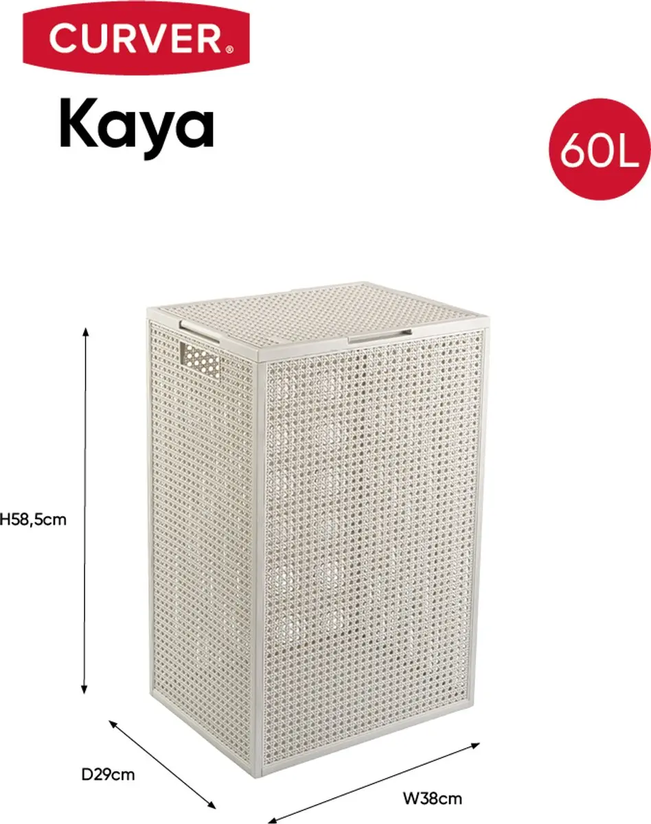 Curver Kaya Wasmand met deksel 60L - 3 Stuks - Wit