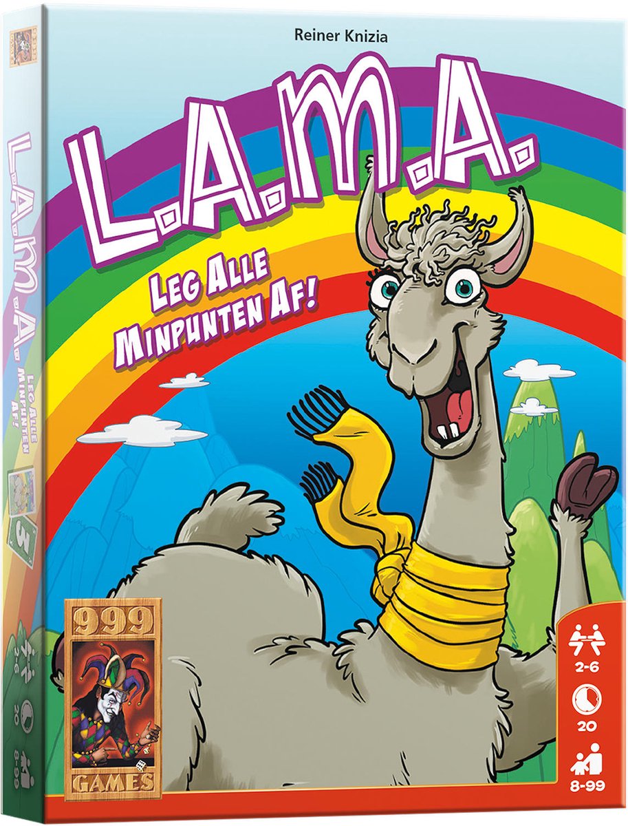 999 Games - LAMA - Vlot Kaartspel - Eenvoudige spelregels - Familiespel - Gezelschapsspel - Educatief spel - Klein cadeautje