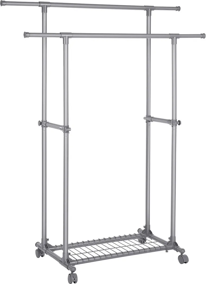 Songmics Kledingrek op Wielen - Grijs
