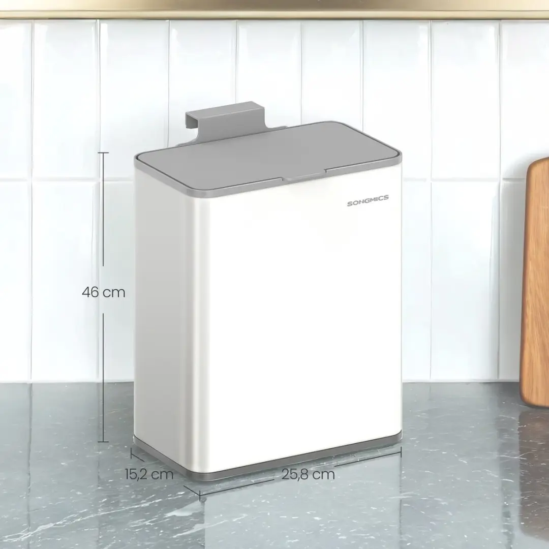 Songmics Hangende Afvalbak 8L - Wit