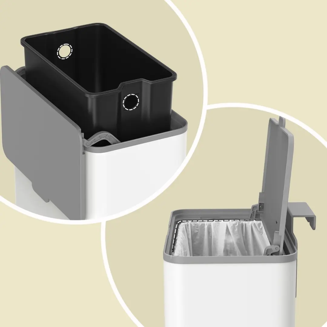 Songmics Hangende Afvalbak 8L - Wit