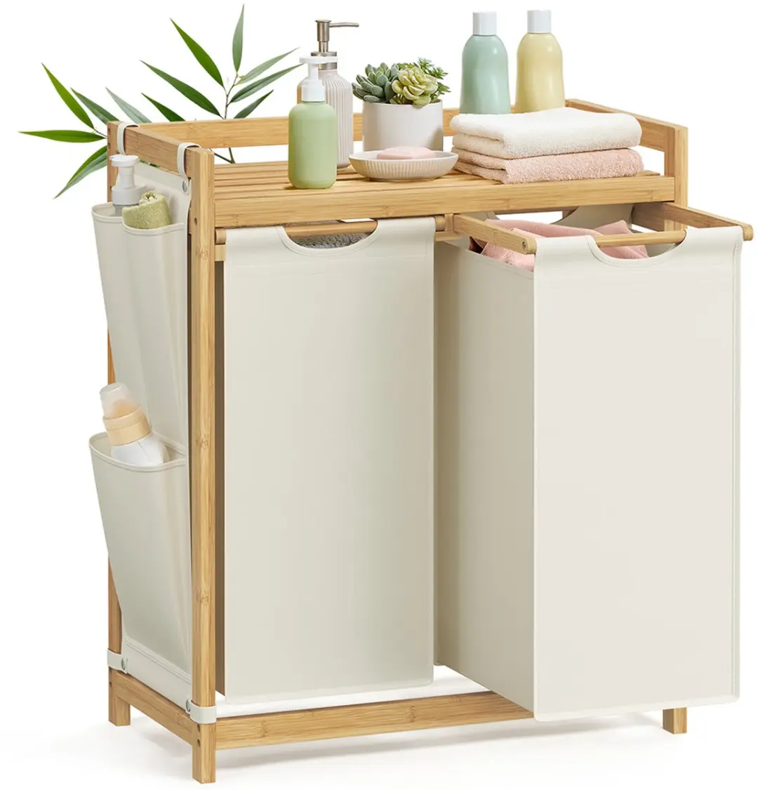 Songmics Wasmand Crèmewit 100L