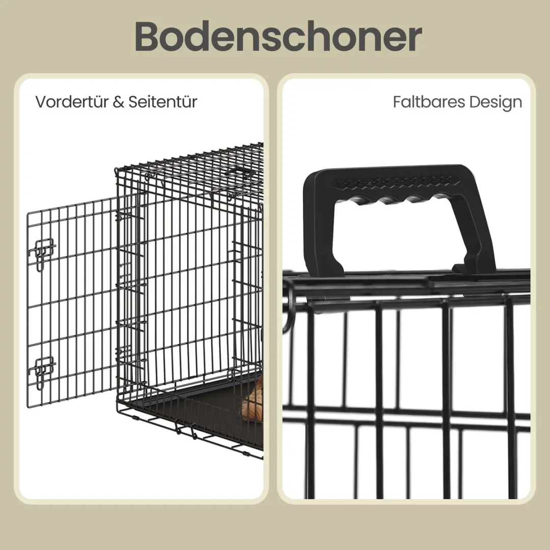 Songmics Opvouwbare Hondenbench S - Staal/Kunststof - 2 Deuren - afbeelding 6 van 6